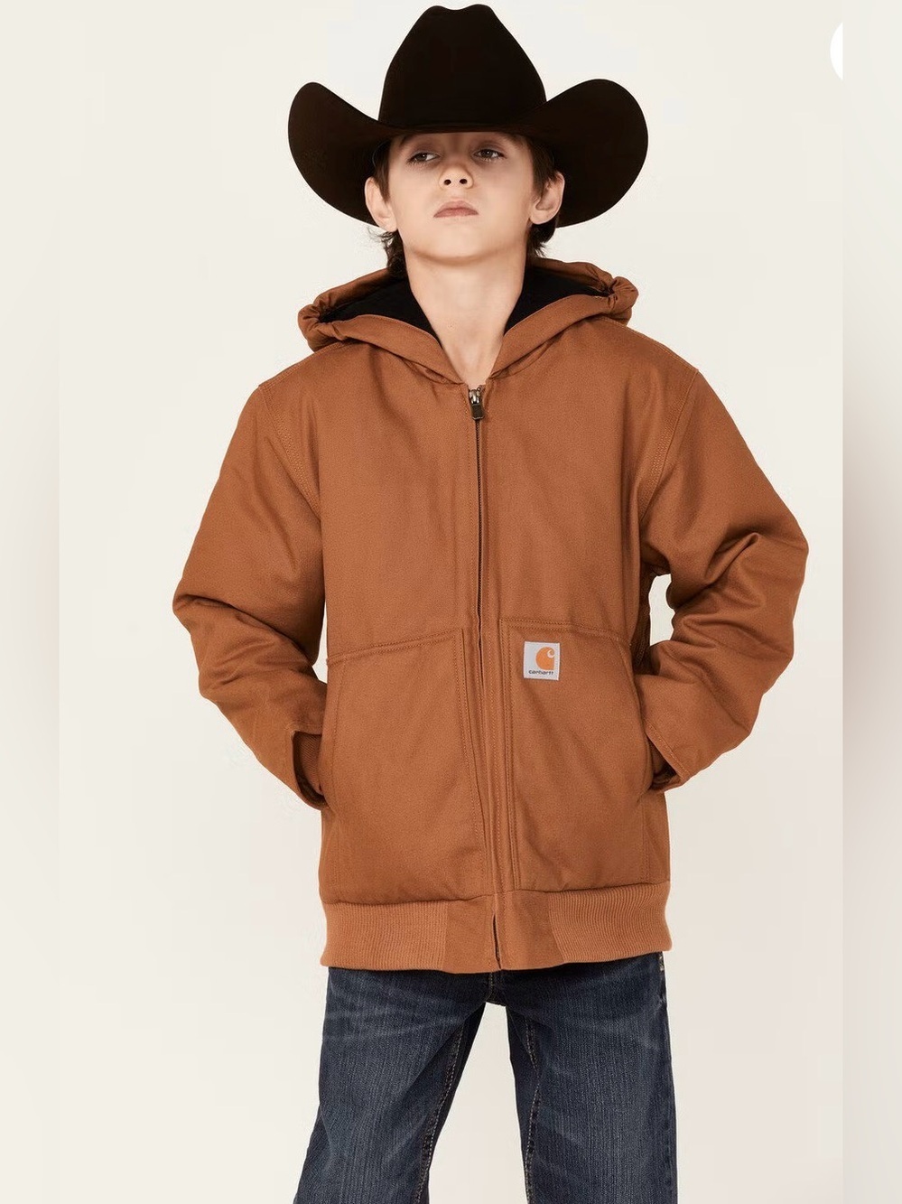 Carhartt Rugged Brown Hooded Work Coat
Size 7/8